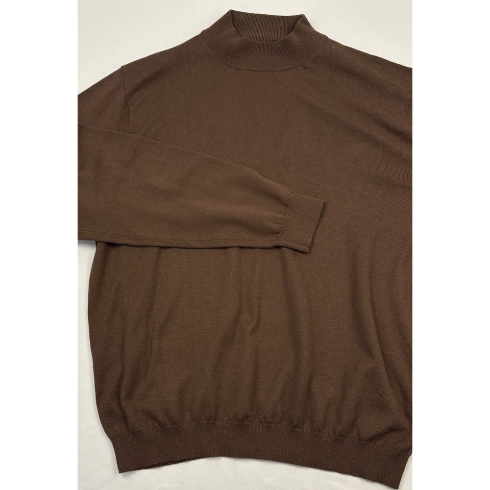 Lot of 2 VTG Paul Fredricks Silk/Cashmere/Cotton Mock Sweater XXL Brown/Mauve